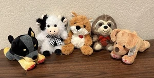 Vaca, perros, zorro, perezoso - Paquete de 5 peluches - Imagen 1 de 20