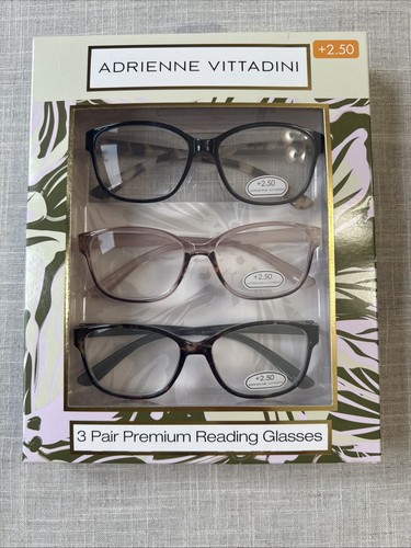 Adrienne Vittadini 3 Pair +2.50 Premium Reading Glasses
