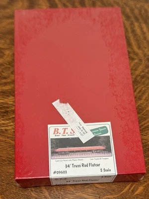 BTS Better Than Scratch 09603 S Scale 34’ Truss Rod Flatcar Kit SEALED - Image 1 of 3