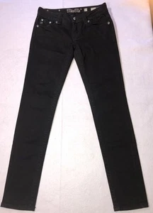 Jeans Miss Me neri firmati rialzo skinny tasche con patta strass perline taglia 27 - Foto 1 di 11