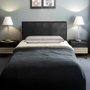 PU Leather Single Bed Headboard Bedhead Bedroom Furniture - Black - Picture 1 of 7