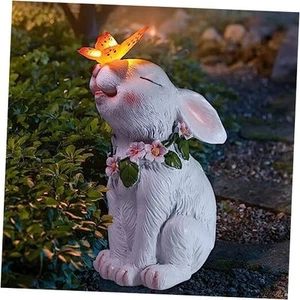Garden Solar Outdoor Statues Rabbit Light, Patio Decor Easter Bunny with - Picture 1 of 6