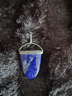 Colgante lengua lapislázuli azul vintage Foto 1 de 4