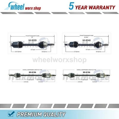 Передний задний вал оси CV шарнирное соединение подходит для Eagle Talon 2,0 л полный привод автоматический 1995-1997 - Изображение 1 из 4