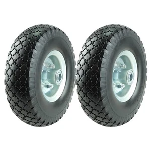 KF4003 Twin Pack 10-Inch Solid Rubber Tire Wheels Replacement 3.00-4 Tires Wh... - Picture 1 of 5