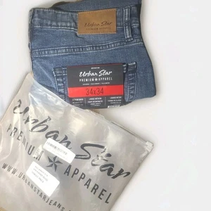 Mens Jeans Urban Star Relaxed Fit 34w×34 L Nwt - Picture 1 of 2
