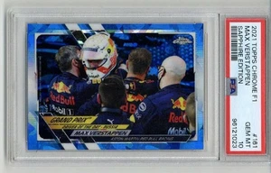 2021 TOPPS CHROME F1 SAPPHIRE EDITION #161 MAX VERSTAPPEN PSA 10 LOW POP RARE - Picture 1 of 2