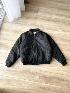 Vintage CWU MA-2 Flight Flyers Military Bomber Jacket Boxy Size XL Black - Picture 1 of 10