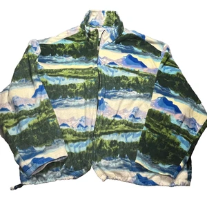 Sudadera Nature vintage para hombre 3XL? AOP Mountains Vellón Cremallera Completa Y2k Años 90 LEER - Imagen 1 de 9