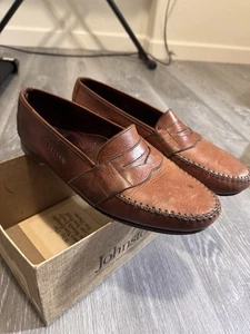 Men’s Vintage Johnston & Murphy Shoes 204-44797-5  1880-7 Sz 12 M Brown - Picture 1 of 10