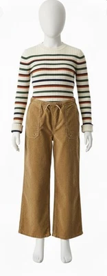 Calça Hanna Andersson algodão marrom veludo casual macia puxar meninas tamanho 12 - Imagem 1 de 4