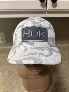 HUK Fishing Gear Trucker Hat Adjustable Snapback Mesh Gray / White  Adjustable - Picture 1 of 7