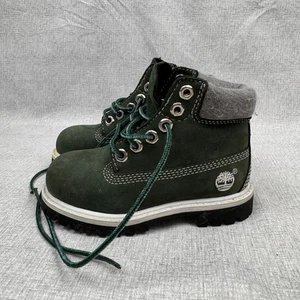 Timberland Jungen Leder Wasserdicht Stiefel Grün Grau Größe 8,5M - Bild 1 von 7