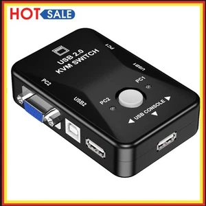 HW1701 USB KVM Switch 2 in 1 Out VGA Splitter Box for Keyboard Mice Monitor - Bild 1 von 9