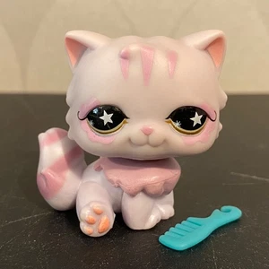 Authentic Littlest Pet Shop #891 Purple striped persian cat - Picture 1 of 12