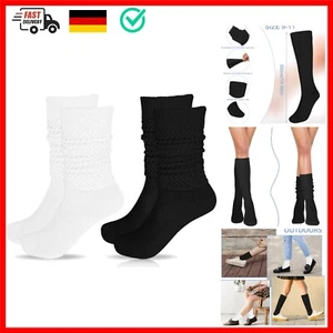 Yolev 2 Paar Damen Slouch Socken Neon Knit Schoppersocken Extra lange Lose So... - Bild 1 von 9