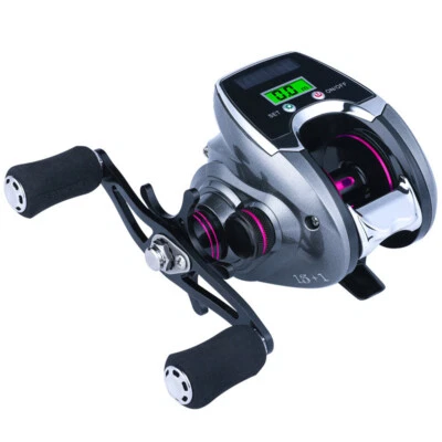 Carrete de pesca 8,0:1 Baitcasting 6+1BB USB/pantalla digital recargable solar Foto 1 de 4