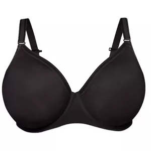 Fit For Me by Fruit Of The Loom Womans Unlined Underwire Bra 42DD/E Black Silky - Picture 1 of 7