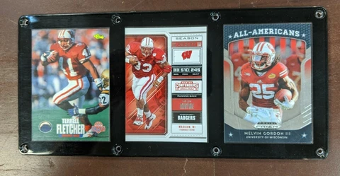 WISCONSIN BADGERS 3 CARD PLAQUE TERRELL FLETCHER RON DAYNE MELVIN GORDON Cover