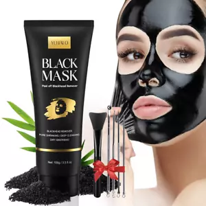 Blackhead Remover Mask Kit, Charcoal Peel off Facial Mask with Brush and Pimple - Picture 1 of 12
