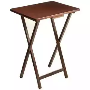 Indoor Single Folding TV Tray Table - Walnut L 19 x W 15 x H 26 - Picture 1 of 5