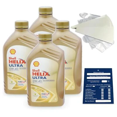 4 Liter original Shell Helix Ultra 0W40 Motoröl 550040467 MB229.5 0700 0710 SET - Bild 1 von 4