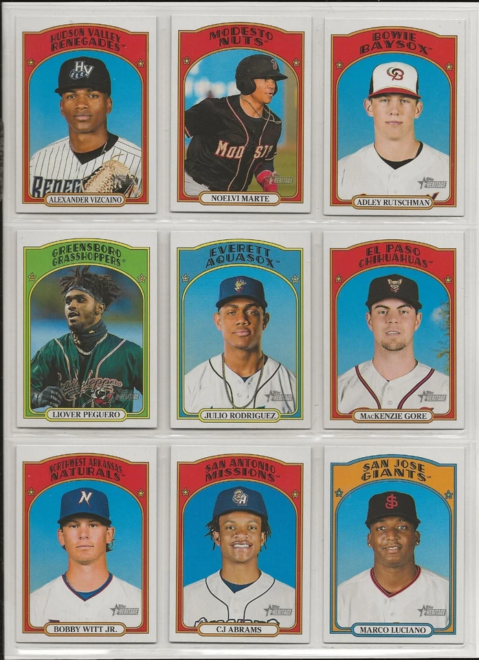 2021 TOPPS HERITAGE MINOR LEAGUE SPs #201-220  U-PICK - COMPLETE YOUR SET - Image 1 of 1