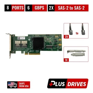 LSI 9210-8i 8 Port 6Gbps SAS-2 ZFS JBOD IT w/ Both Bracket SAS2 to SAS2 Cable - Picture 1 of 9