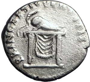 DOMITIAN son of Vespasian 80AD Silver Ancient Roman Coin Throne Helmet i74192 - Picture 1 of 3