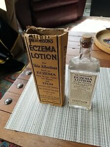 1919 Dr. Hobson's Eczema Lotion Patent Medicine Bottle Box Pfeiffer Chemical