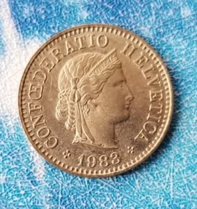 SWITZERLAND KM26c 1983 OLD VINTAGE  5 RAPPEN COIN ♤ - Picture 1 of 2