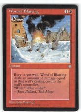 Word of Blasting *Uncommon* Magic MtG x1 Ice Age MISCUT/MISPRINT (twisted)