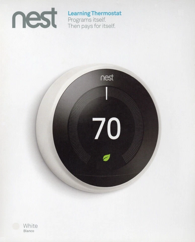 SEALED Google Nest 3rd Gen Learning Thermostat T3017US White UPC 813917020203 A+ - Image 1 of 1