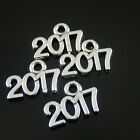 100 pièces figurine rétro couleur argent 2017 pendentif en alliage de charme angle 13 x 9 mm