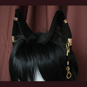 Black Anubis Beast Dog Ear Hairhoop Hairband Headwear Cosplay Costume Accessory - Picture 1 of 9