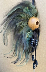 1" Kamani Nut Ikaika Hawaiian Design Warrior Helmet Car Decor ~ Black Beads - Picture 1 of 2