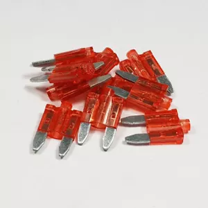 10 x 10 Amp Red Mini Glow Blow 10A Amps A Blade Fuses LED Smart Car Auto Bike - Picture 1 of 1