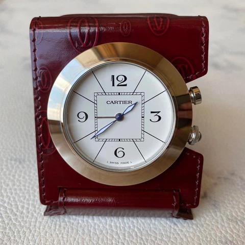 Authentic Cartier Vintage Pasha Travel Table Clock Cover
