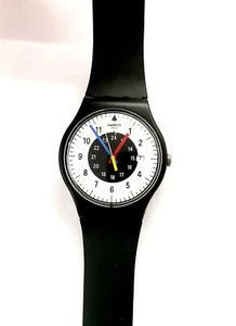 SWATCH Neu Gent 2021 - SO32B401 - ROUGE & Noir - Leicht Gebraucht - Picture 1 of 2