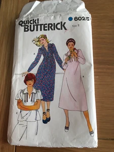 Vintage ORIGINAL BUTTERICK SEWING Pattern 6025 dress/top size 8 UNCUT Free P&P - Picture 1 of 4