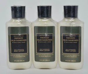 3 BATH & BODY WORKS SMOKED OLD FASHIONED MENS COLLECTION LOTION HAND CREAM 8 OZ - Picture 1 of 6