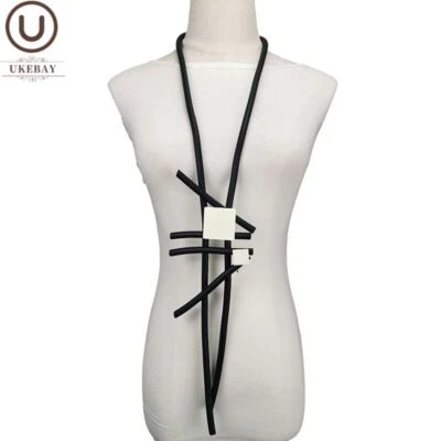 Collares étnicos largos - Colgante geométrico de madera llamativo para mujer joyería de moda Foto 1 de 4