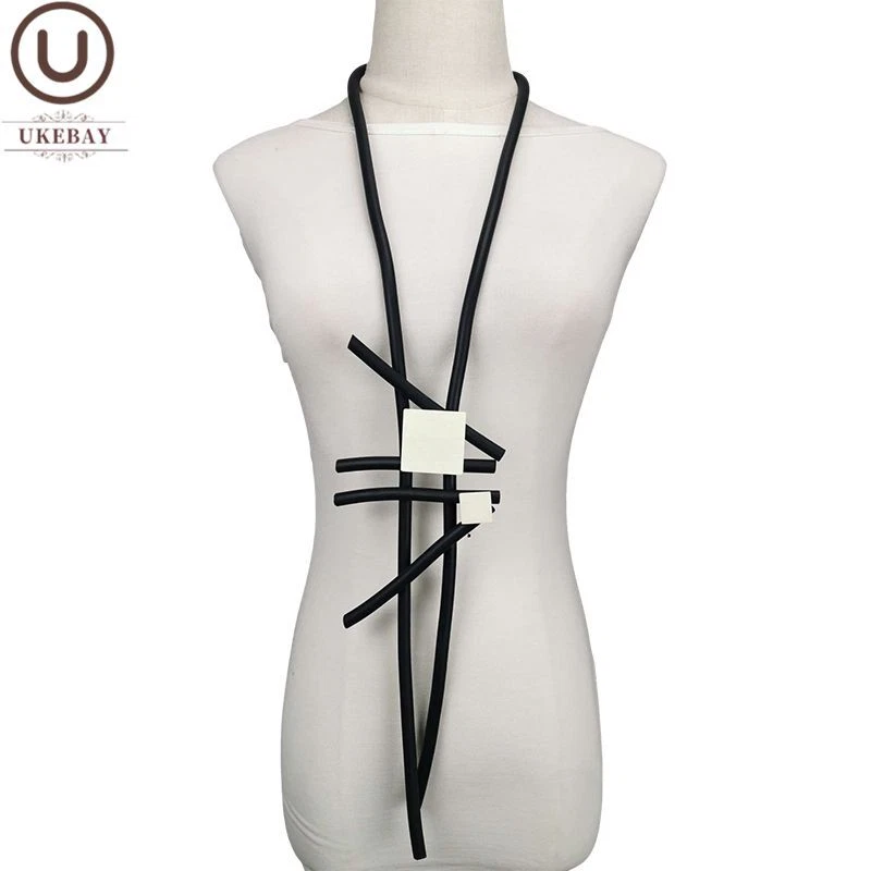 Collares étnicos largos - Colgante geométrico de madera llamativo para mujer joyería de moda Foto 1 de 4