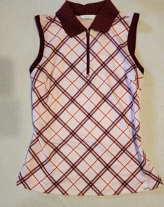 Lady Hagen Polo Shirt Womens Pink Argyle Sleeveless Tennis Golf Size XS - Picture 1 of 2