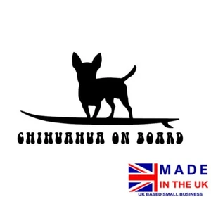 Chihuahua on board car sticker, Chihuahua vinyl car sticker, laptop decal - Picture 1 of 3