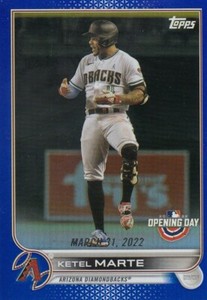 KETEL MARTE TOPPS OPENING DAY BLUE FOIL PARALLEL DIAMONDBACKS #217 2022 22