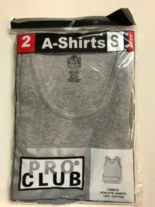 2 New PROCLUB MEN'S A-shirts Gray Tank Top Undershirts Pro Club SMALL-7XL 2PC - Picture 1 of 1