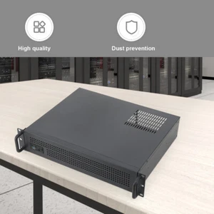 14" Rack Server Gehäuse 2U 2HE Serverschrank Front USB Anschluß Schwarz - Afbeelding 1 van 12