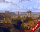 View Of Edinburgh Scotland From Calton Hill Painting Art Real Canvas Print