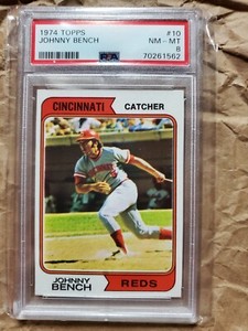1974 TOPPS JOHNNY BENCH #10 PSA 8 NM-MT REDS